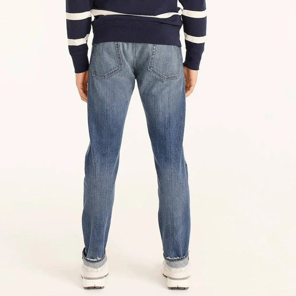 J. Crew 484 Slim-Fit High Rise Denim Straight Jeans Blue Men's Size 33 x 32 - Picture 2 of 15